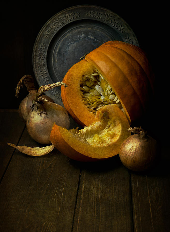 Still life with pumpkin Photograph by Jaroslaw Blaminsky