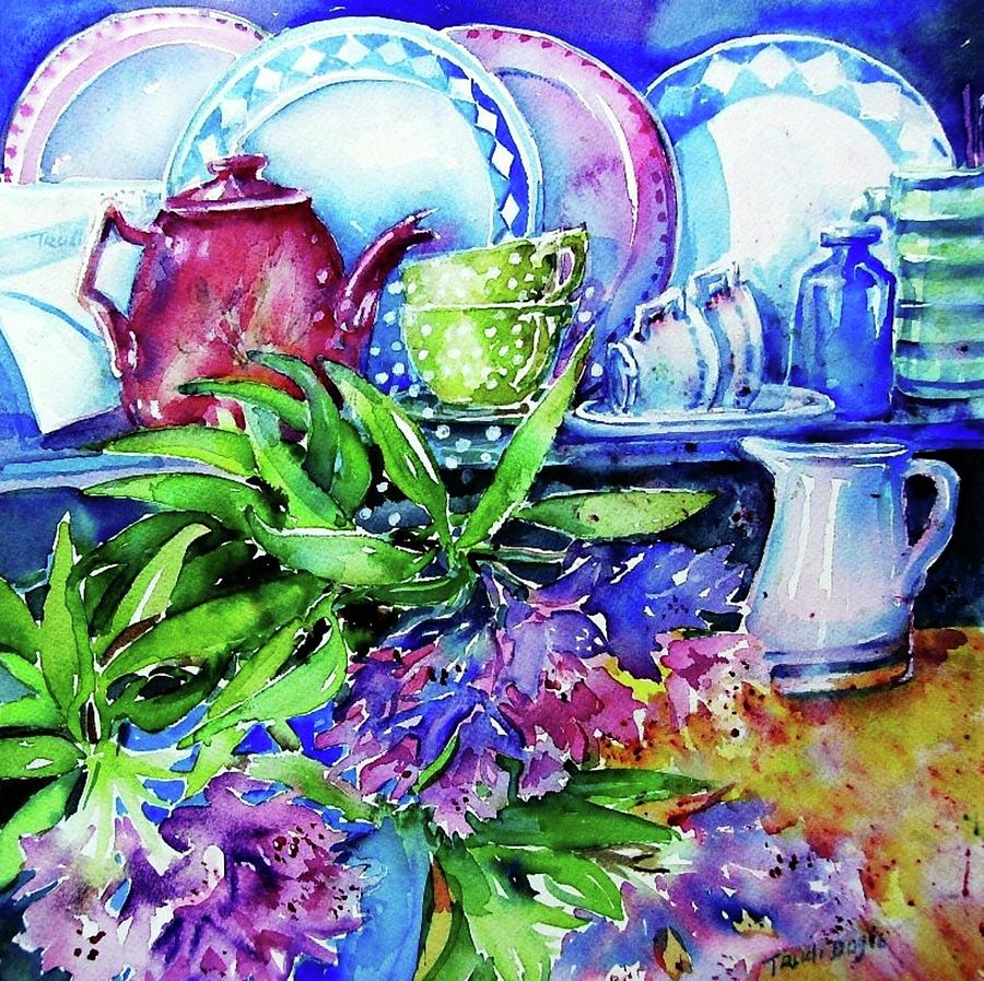 Still Life with Rhododendron  Painting by Trudi Doyle
