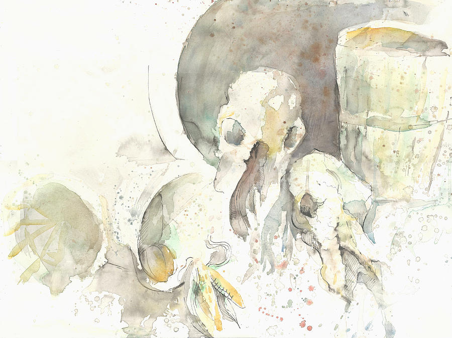 Still Life Painting - Still life with skulls by Melinda Dare Benfield