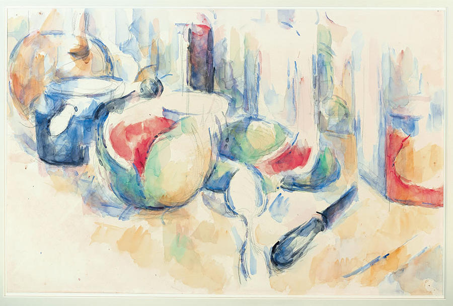 Still Life With Sliced Open Watermelon Painting