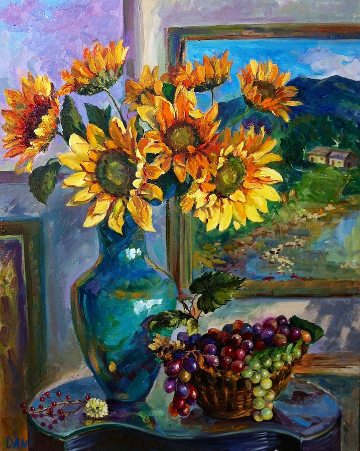 Still life with art supplies Painting by Maryna Danylovych