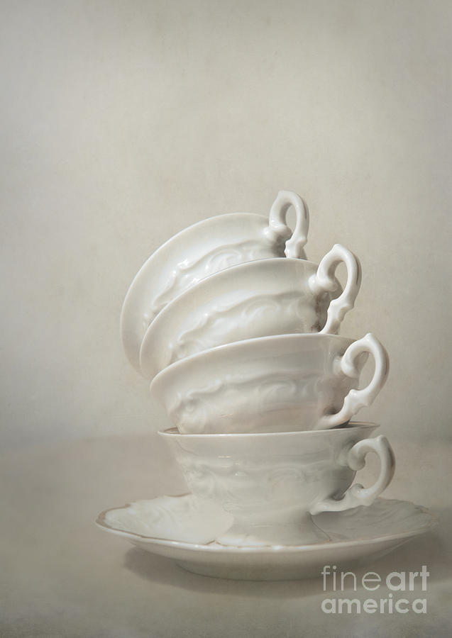 Still life with teacups Photograph by Jaroslaw Blaminsky