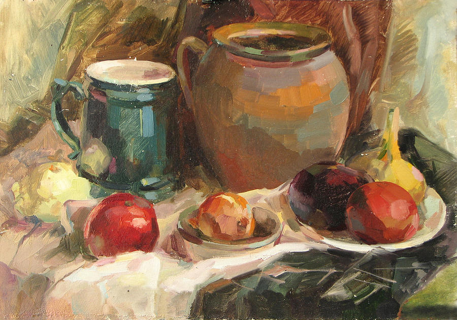 Still life with vegetables Painting by Juliya Zhukova
