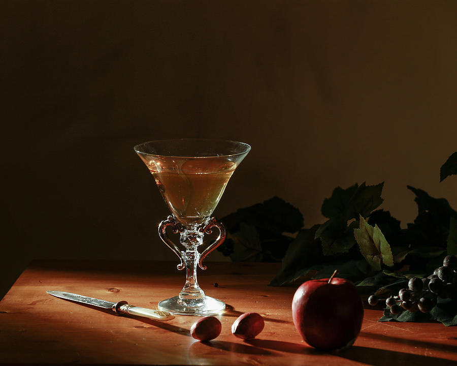 Still Life with Venetian Glass and Apple Photograph by Levin Rodriguez