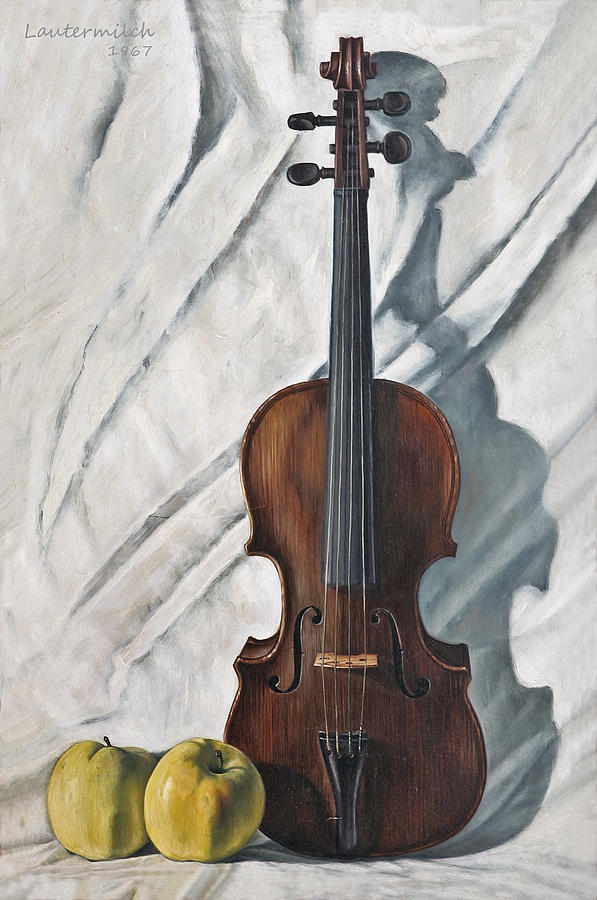 Still Life with Violin Painting by John Lautermilch