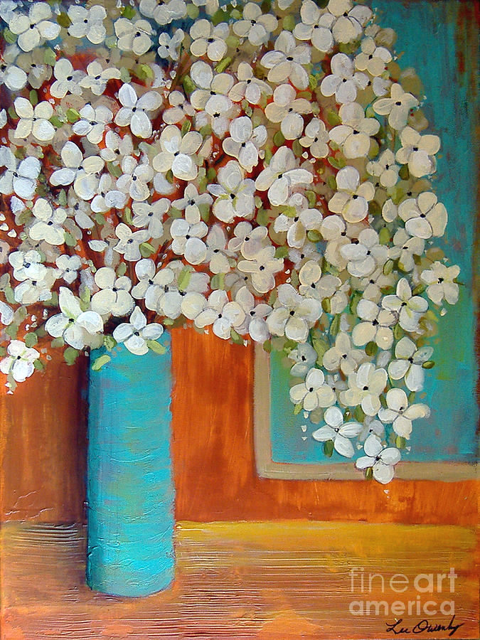 Still Life With White Flowers Painting by Lee Owenby