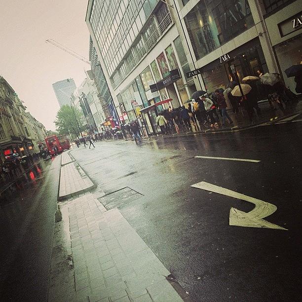 London Photograph - Still Raining On Oxford Street by Natasha Topic