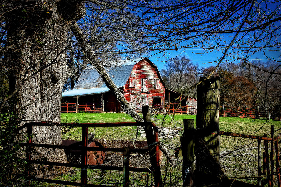 Usefulness Rustic Red Barn Oconee County Georgia Art Photograph by Reid Callaway