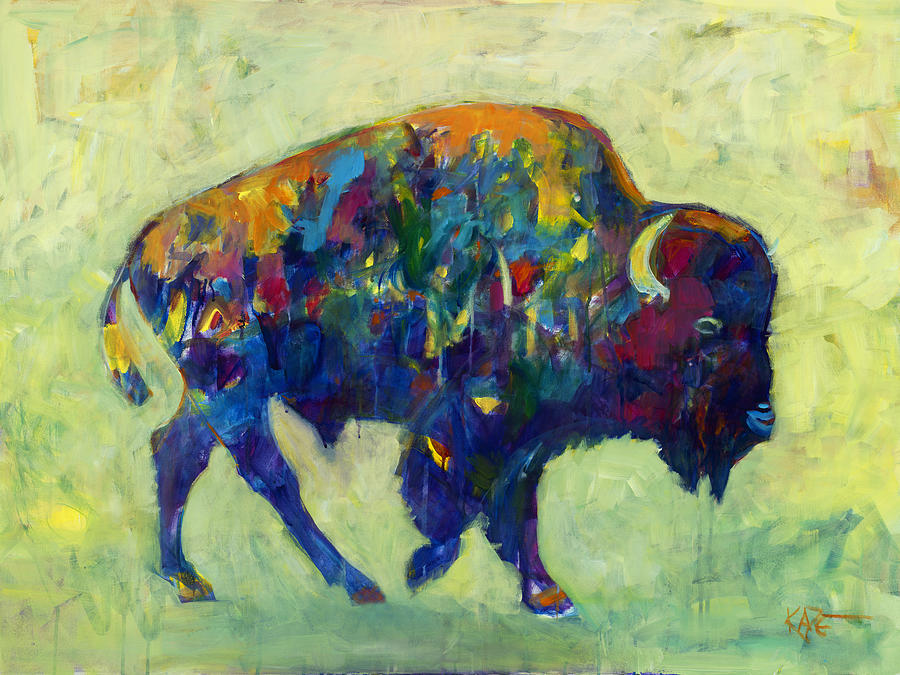 Bison Painting - Still Wild by Kate Dardine