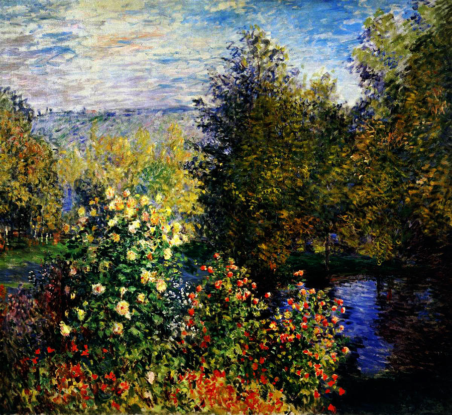 Claude Monet Painting - Stiller Winkel im Garten von Montgeron by Celestial Images