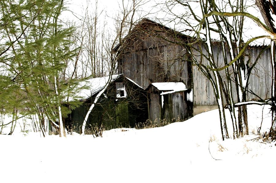 Winter Barn Photograph - Stillness in Farm Time by Julie Ketchman