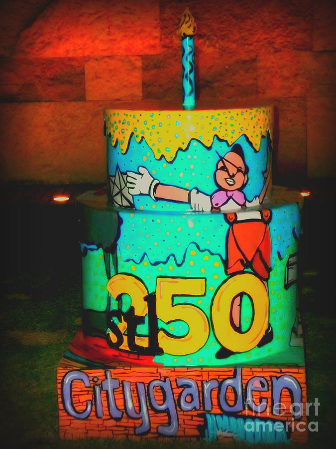 STL 250 Years Cake at City Garden in Lomoish Photograph by Kelly Awad