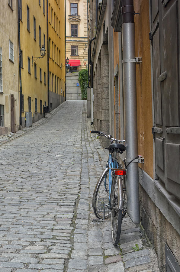 Stockholm Alley and Bicycle Photograph by Marianne Campolongo