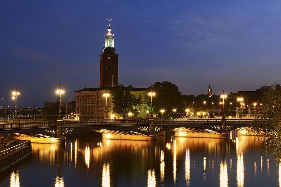 Stockholm City Hall at Night - Stockholm - Sweden Photograph by Photography  By Sai