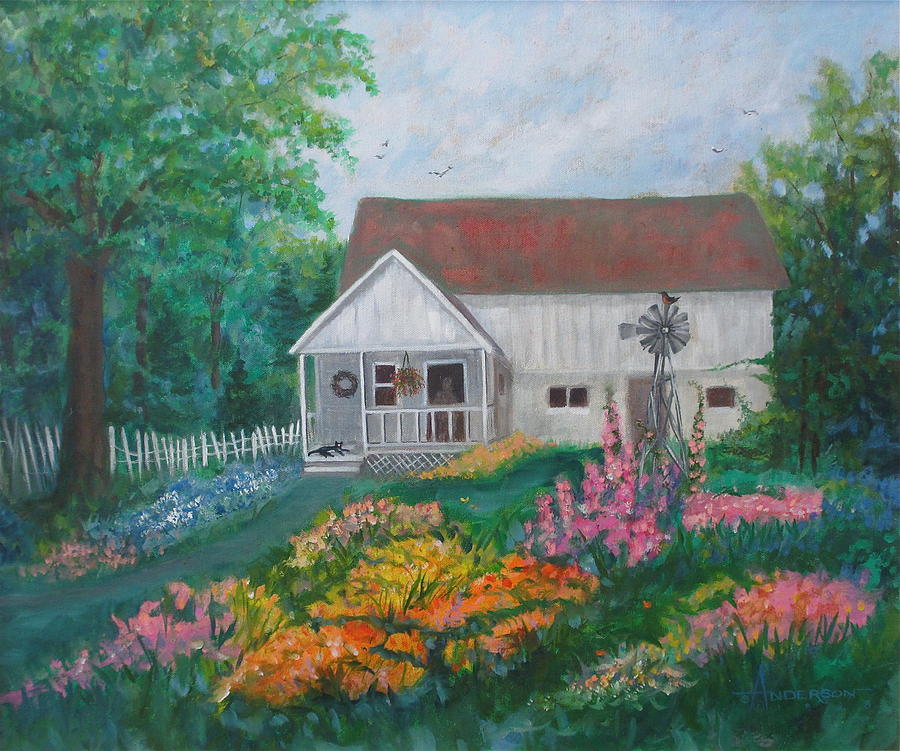 Garden Painting - Stockholm Gardens by Sherri Anderson Garden Painting - Stockholm Gardens by Sherri Anderson