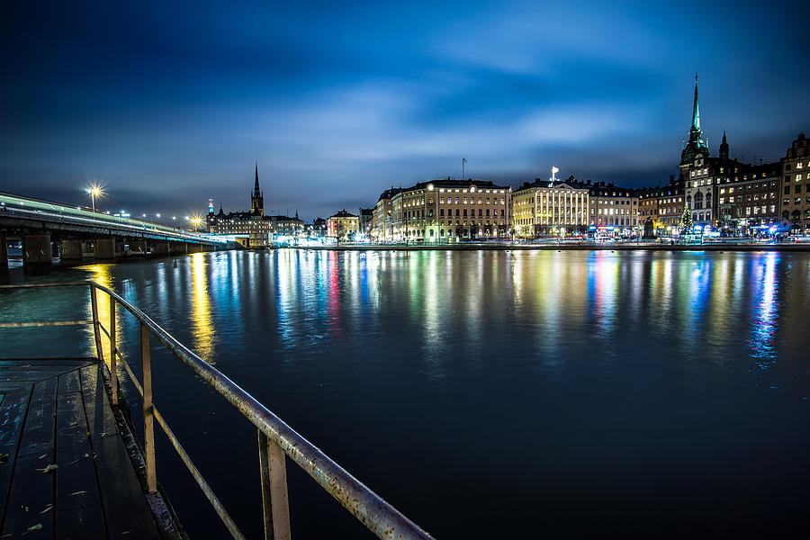 Stockholm skyline at night Photograph by Giuseppe Milo - Fine Art America