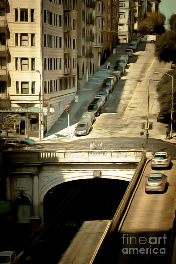 San Francisco Photograph - Stockton Street Tunnel San Francisco 7d7499brun by Wingsdomain Art and Photography