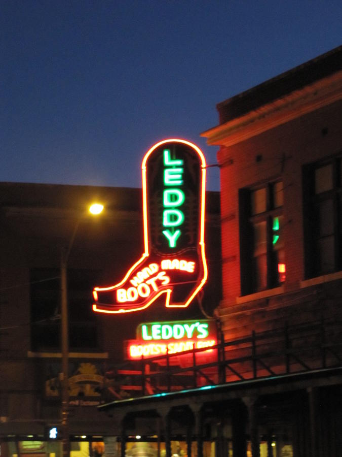 Stockyards of Fort Worth Leddys Boots Photograph by Shawn Hughes