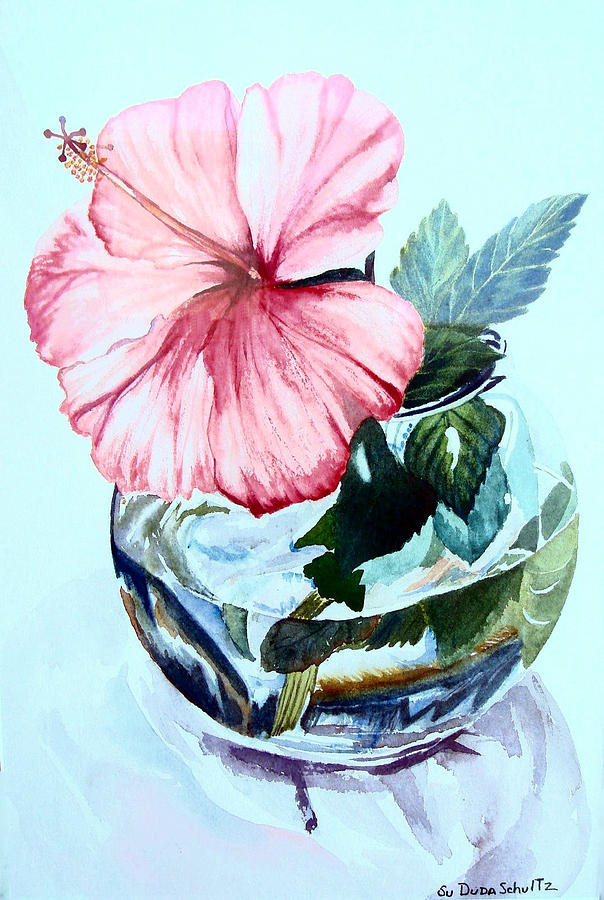 Stolen Hibiscus Painting by Susan Duda