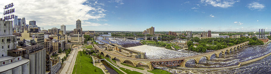 Stone Arch Bridge from the Air Photograph by Mike Evangelist