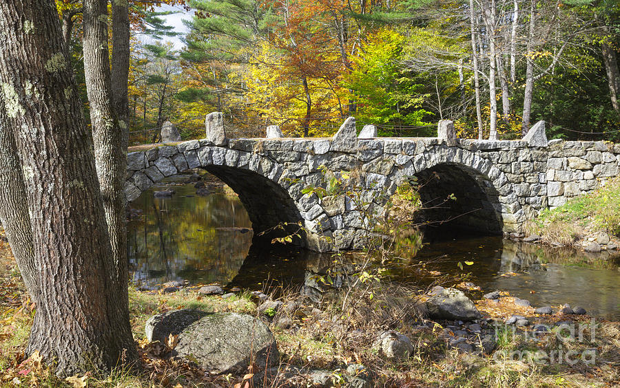 Fall Photograph - Stone Bridge - Hillsborough New Hampshire USA by Erin Paul Donovan