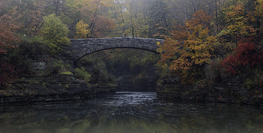 Tree Photograph - Stone Bridge in Autumn II by Michele Steffey
