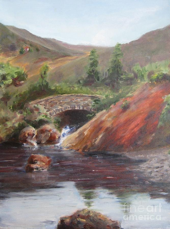 Mountain Painting - Ancient Stone Bridge in The Gap Of Dunloe, Ireland by Maria Hunt