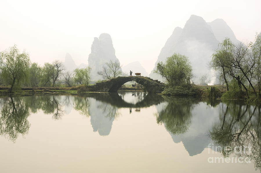Nature Photograph - Stone Bridge in Guangxi Province China by King Wu