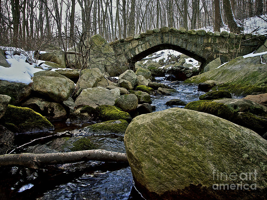 Stone Bridge in Winter Photograph by Mark Miller