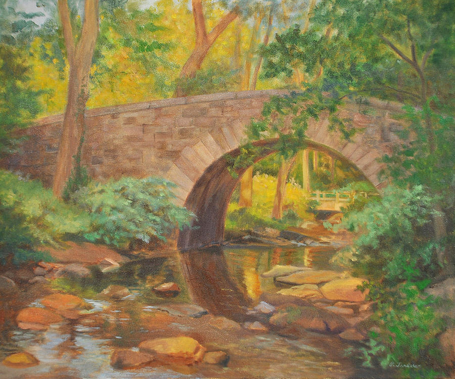 Stone Bridge Reflections Painting by Phyllis Tarlow - Fine Art America