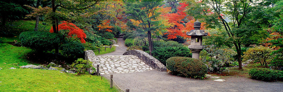 Seattle Photograph - Stone Bridge, The Japanese Garden by Panoramic Images