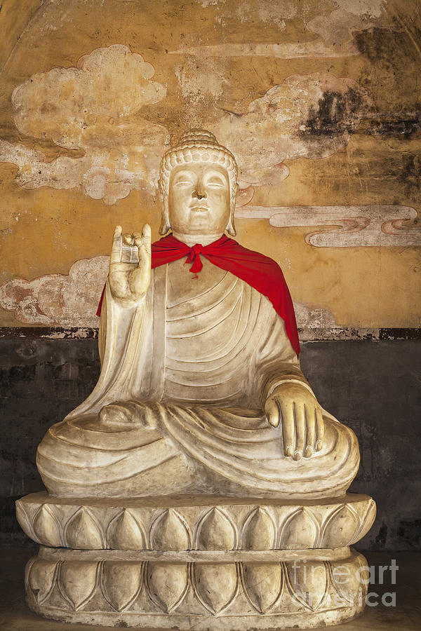 Stone Buddha at Tibetan Buddhist Monument Photograph by Bryan Mullennix