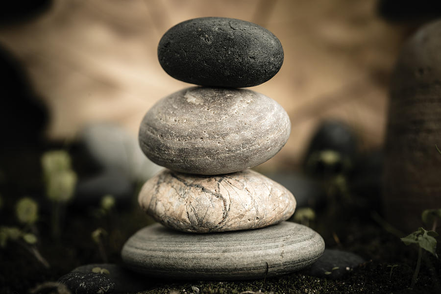 Buddha Photograph - Stone Cairns I by Marco Oliveira