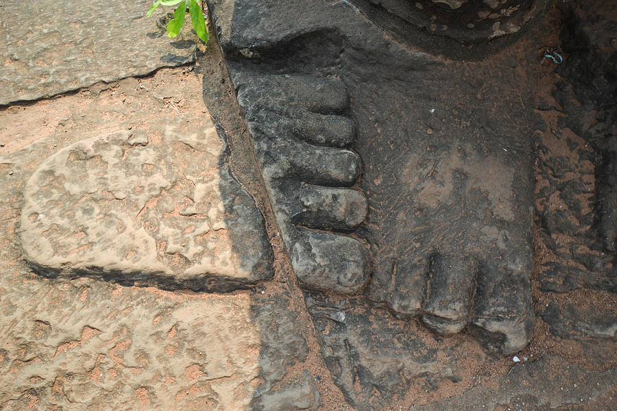Buddha Photograph - Stone Feet Cambodia by Bill Mock
