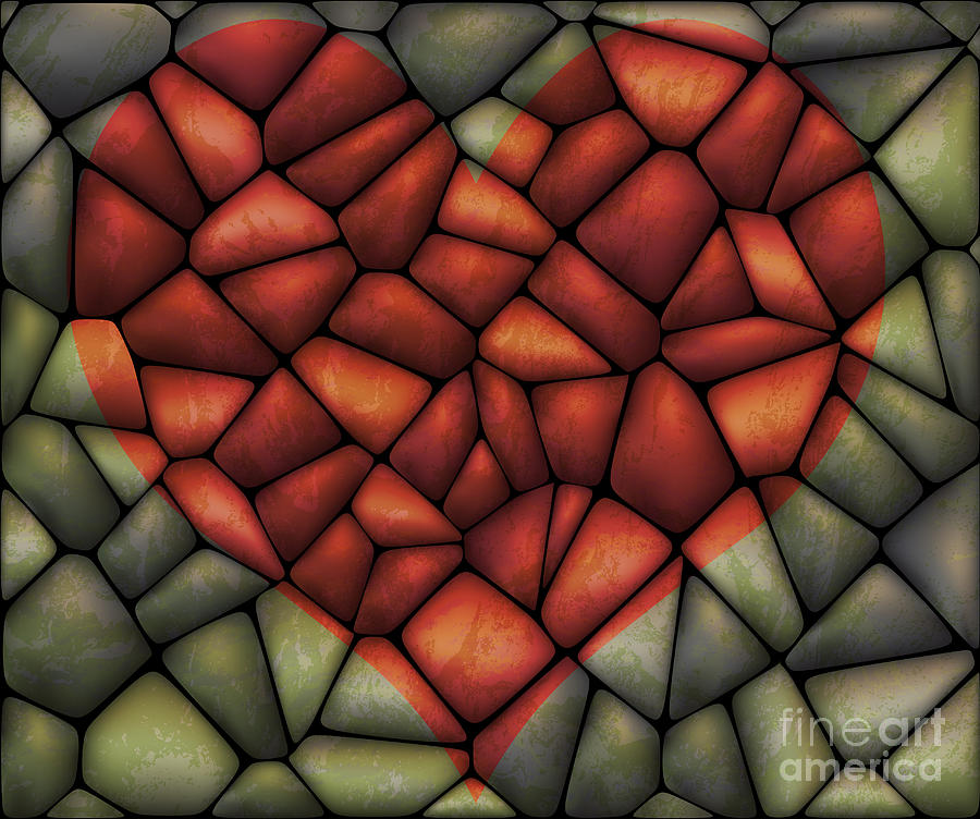 Valentines Day Digital Art - Stone Heart by Michal Boubin