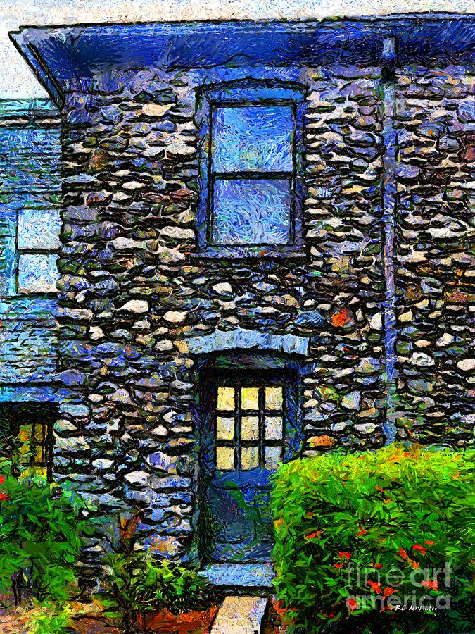 Stone House in Chester Painting by RC DeWinter