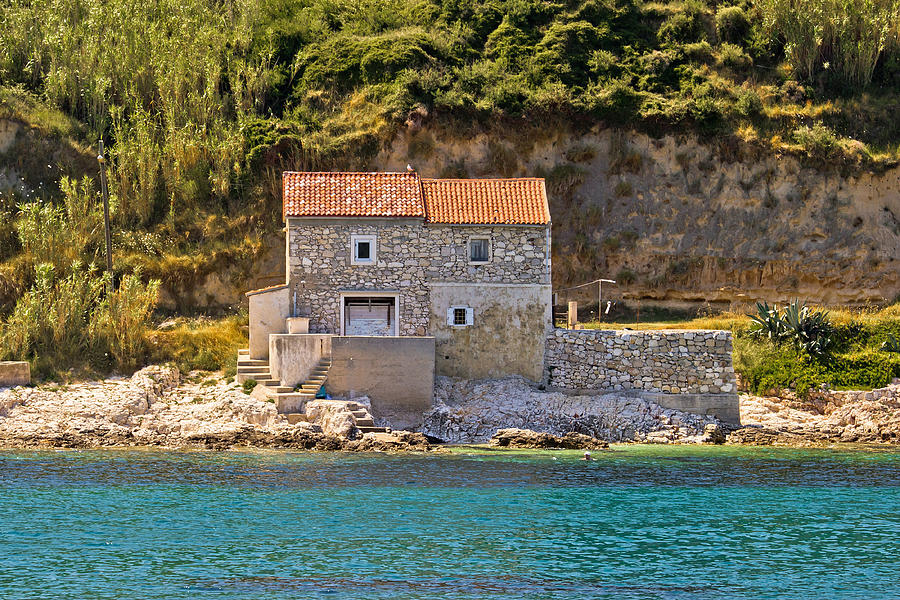 Stone house on beach in Susak Photograph by Brch Photography