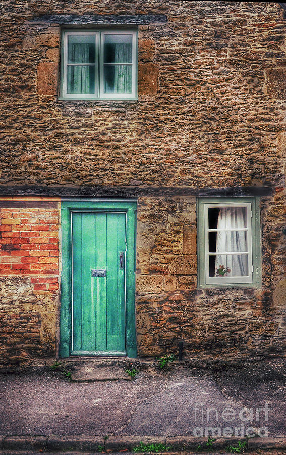 Stone House with Green Door Photograph by Jill Battaglia