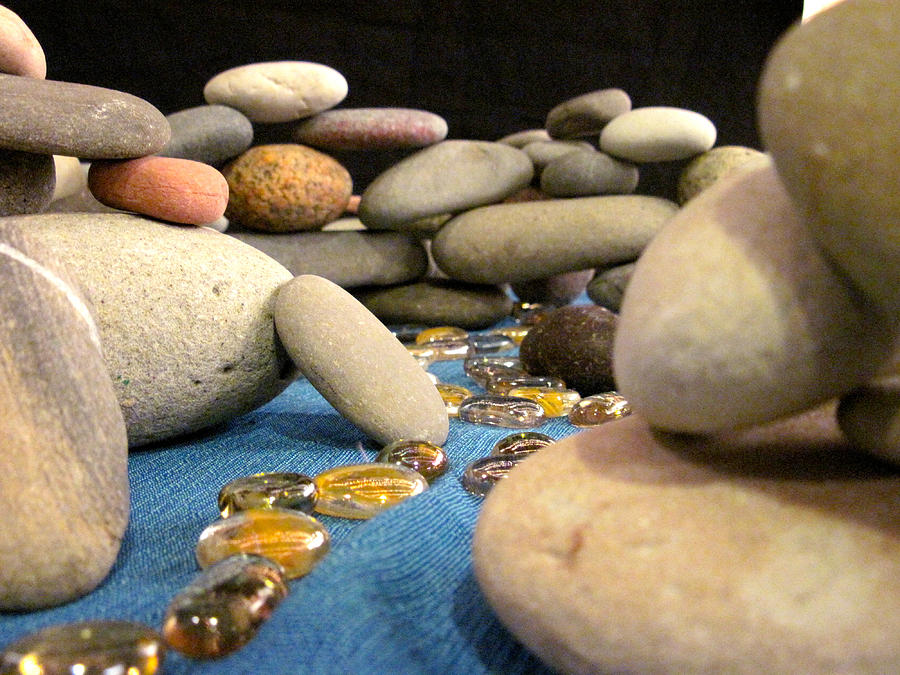Stone Stacking Play 1 Sculpture by Steve Sommers