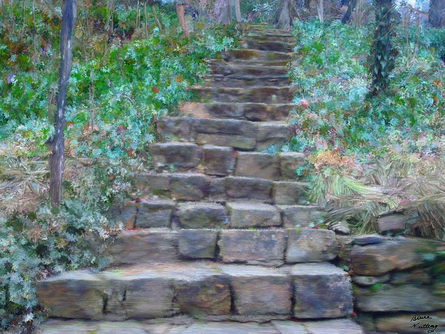Stone Stairs in the Park Painting by Bruce Nutting