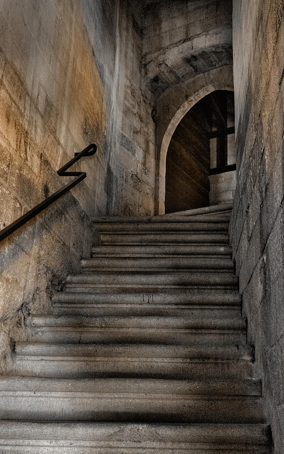 Stone Stairway Place of the Popes Avignon France Photograph by Bob Coates