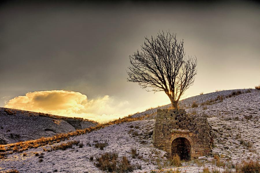 Stone Structure In Snowy Landscape Photograph by John Short