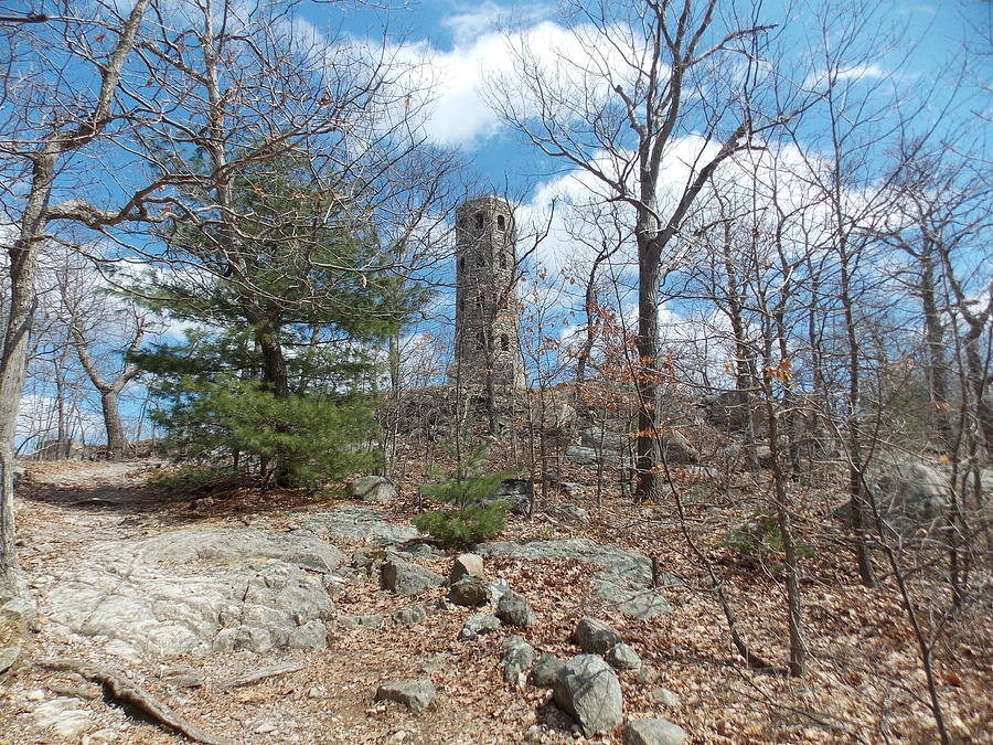 Nature Photograph - Stone Tower on hill by Catherine Gagne