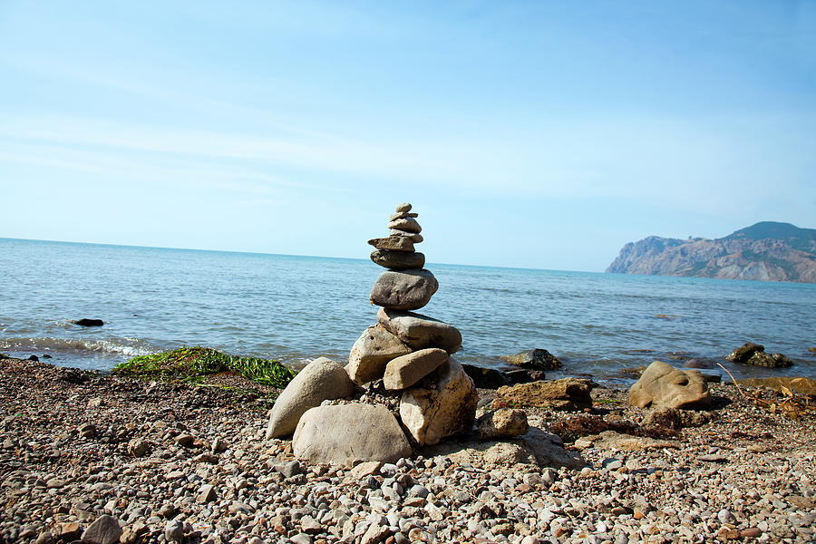 Stone Tower On The Beach Photograph by Mashabuba