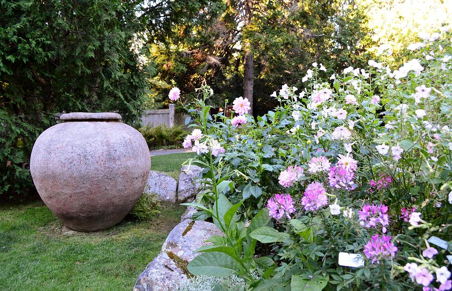 Stone Vase Thuya Gardens Maine Photograph by Lena Hatch