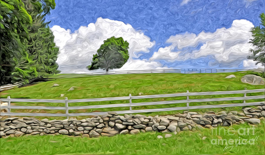 Stone Wall and Tree Photograph by Larry Mulvehill