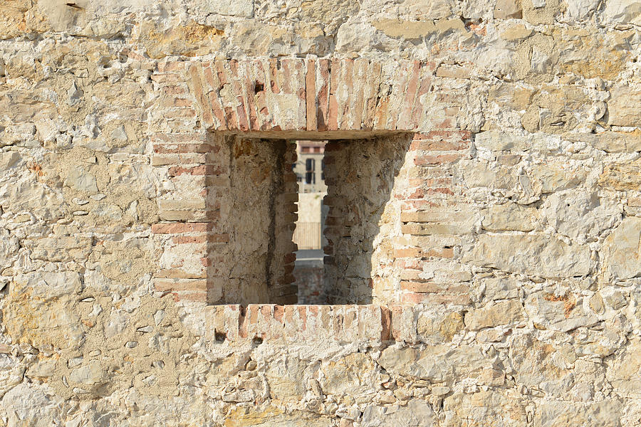 Stone Wall Background with Window  Photograph by Brandon Bourdages
