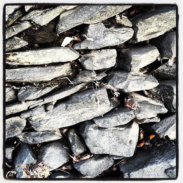 Texture Photograph - Stone Wall Down By The The River by Donny Bobbitt