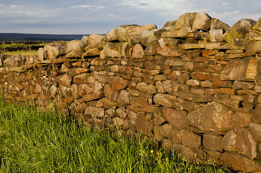 Stone Wall In Rural Landscape Photograph by Nancy Honey