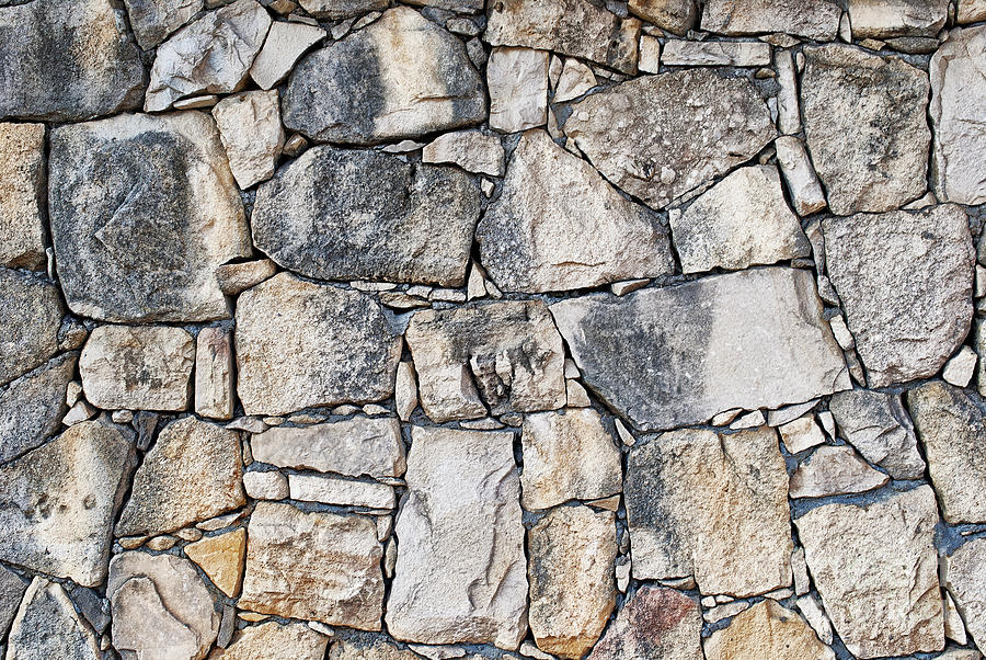 Architecture Photograph - Stone wall texture by Antony McAulay